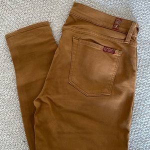 7 For All Mankind The Skinny Mid Rise in Mustard Yellow